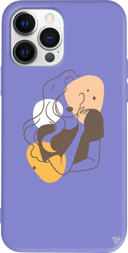 iPhone 15 Pro Uyumlu Lila Renkli Silikon Sophia Telefon Kılıfı