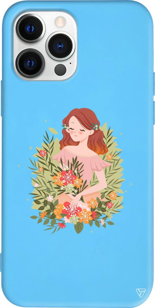 iPhone 15 Pro Uyumlu Mavi Renkli Silikon Bloom and Feel Telefon Kılıfı