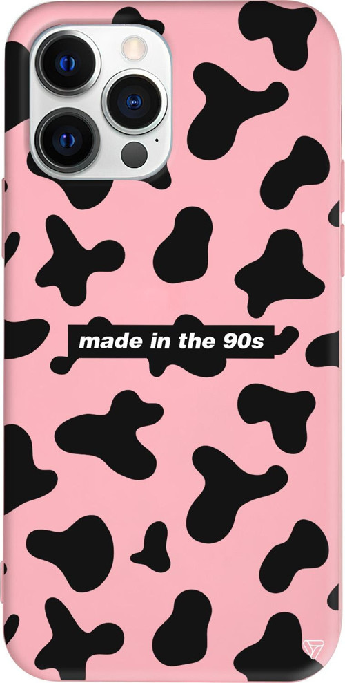 iPhone 15 Pro Uyumlu Pembe Renkli Silikon Made in the 90s Telefon Kılıfı