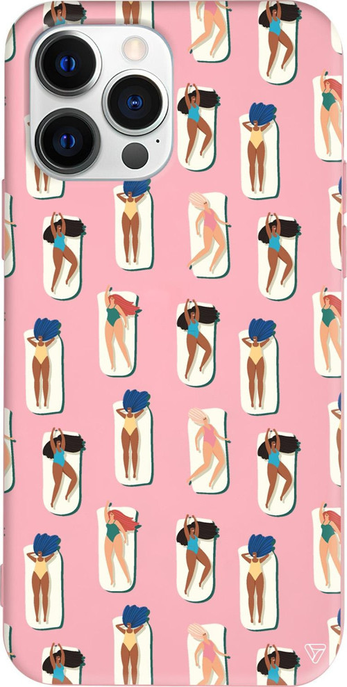 iPhone 15 Pro Uyumlu Pembe Renkli Silikon Summer Vibes 2 Telefon Kılıfı