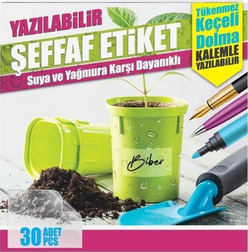 Suya Dayanıklı, Yazılabilen Şeffaf Etiket 8x5cm-30 Ad
