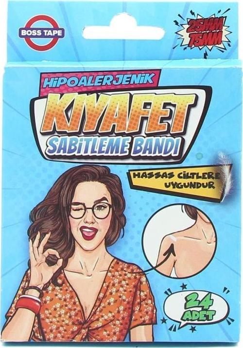 Boss Tape Hipoalerjenik Kıyafet Sabitleme ve Vücut Bandı 24Adet