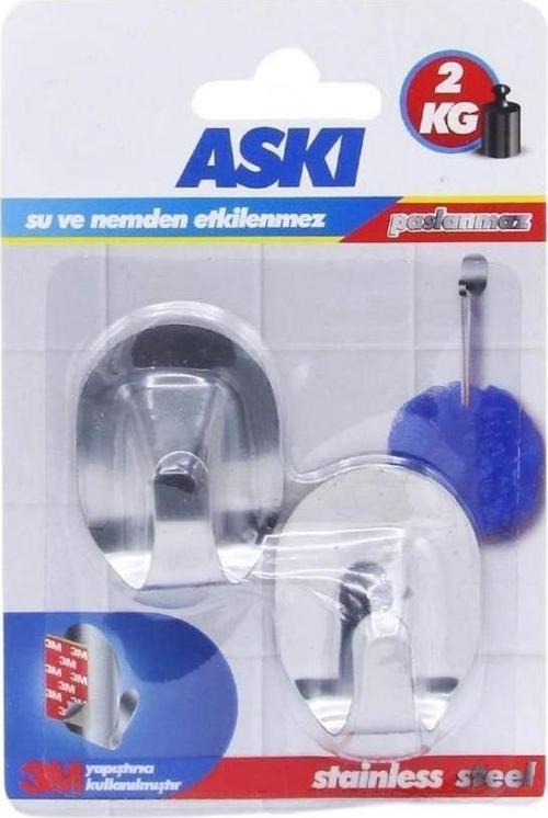 Boss Tape Kendinden Yapıştırmalı Paslanmaz İnox İkili Askı 2Kg Taşır