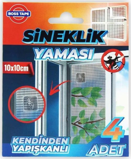 Sineklik Yaması Sineklik Tamir Bantı Kendinden Yapışkanlı 10x10cm 4Adet 1 Paket