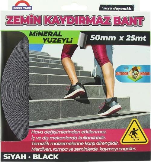 Boss  Siyah Merdiven Kaydırmaz 50mmx25mt Bant