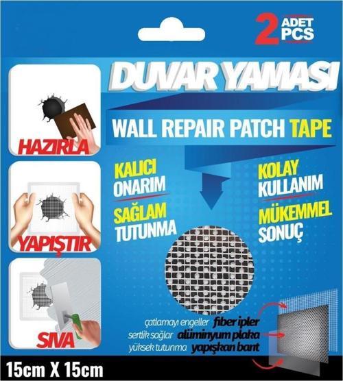 Duvar Yaması Tesisat ve Soba Borusu Delikleri İçin Kalıcı Onarım 15cmx15cm-2Adet