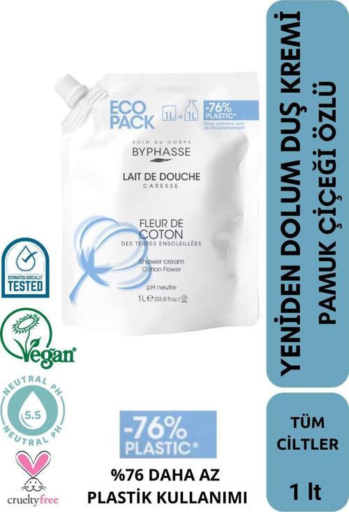 Caresse Pamuk Çiçeği Özlü Kremli Duş Jeli Ekonomik Yeniden Dolum Paketi 1000ml