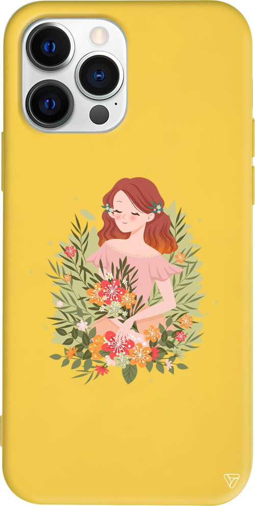 iPhone 15 Pro Uyumlu Sarı Renkli Silikon Bloom and Feel Telefon Kılıfı