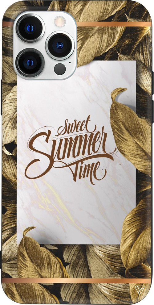 iPhone 15 Pro Uyumlu Siyah Renkli Silikon Sweet Summer Telefon Kılıfı