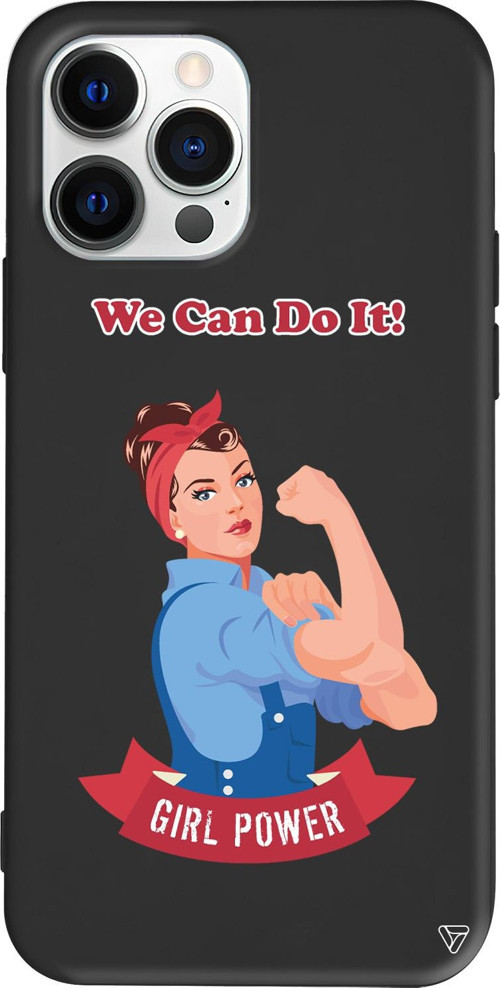 iPhone 15 Pro Uyumlu Siyah Renkli Silikon We Can Do It! Telefon Kılıfı
