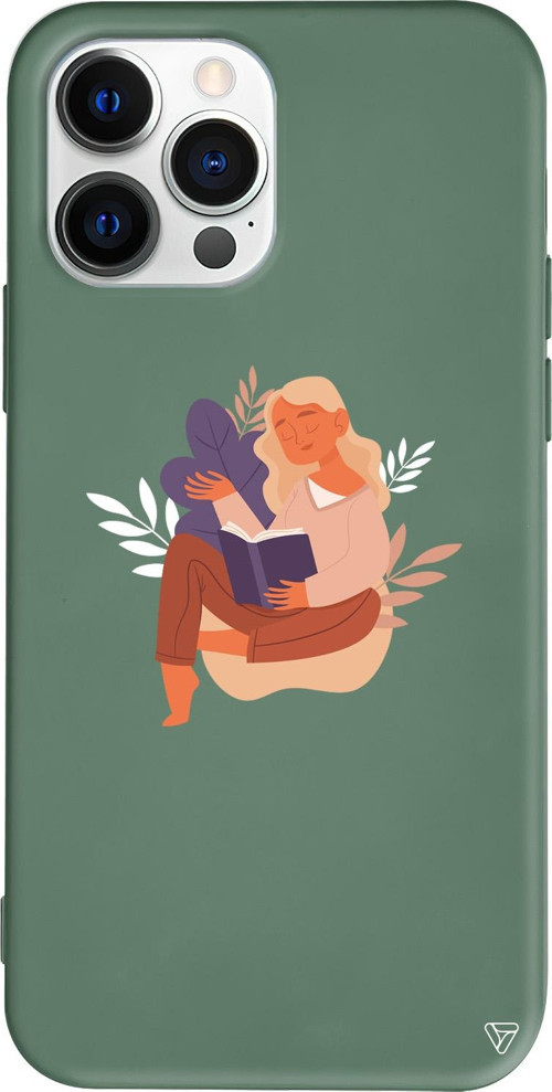 iPhone 15 Pro Uyumlu Yeşil Renkli Silikon Book Lover Telefon Kılıfı