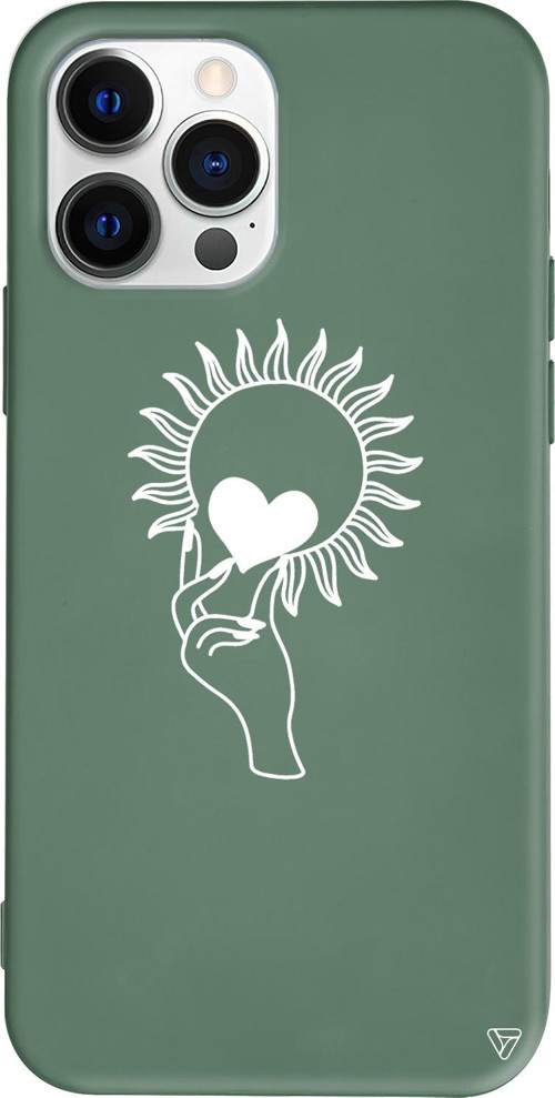 iPhone 15 Pro Uyumlu Yeşil Renkli Silikon Keep Heart Telefon Kılıfı