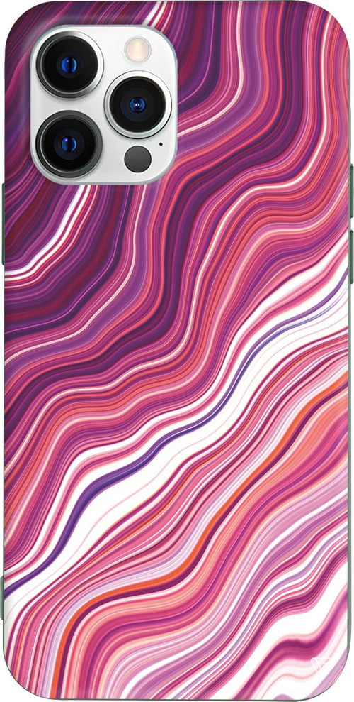 iPhone 15 Pro Uyumlu Yeşil Renkli Silikon Pink Marble Telefon Kılıfı