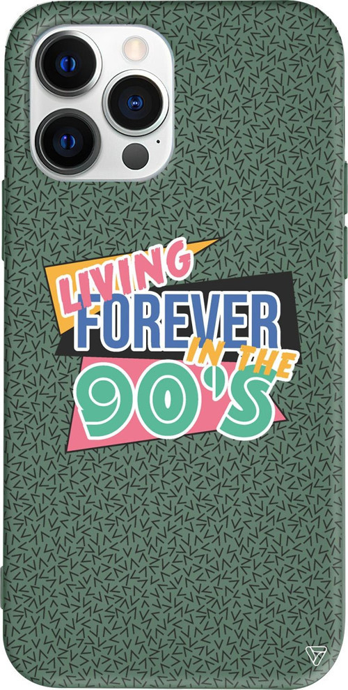 iPhone 15 Pro Uyumlu Yeşil Renkli Silikon Living Forever Telefon Kılıfı