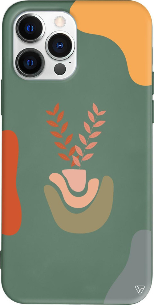 iPhone 15 Pro Uyumlu Yeşil Renkli Silikon Basic Shape Abstract Koleksiyonu Telefon Kılıfı