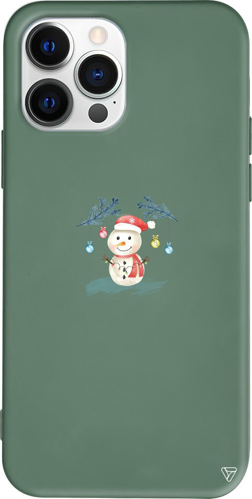 iPhone 15 Pro Uyumlu Yeşil Renkli Silikon Sugar Snowman Telefon Kılıfı