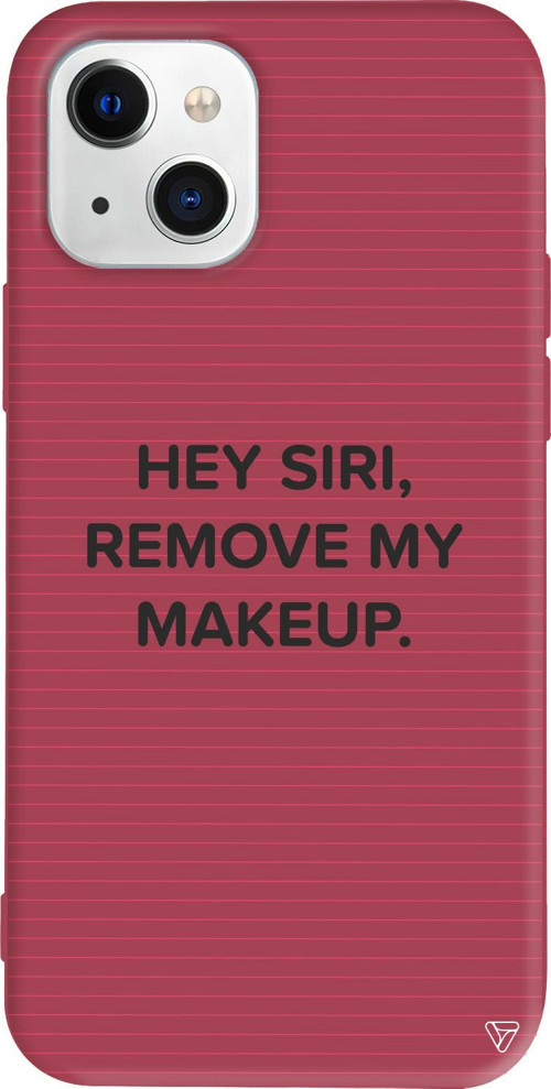 iPhone 15 Uyumlu Bordo Renkli Silikon Hey Siri Mottolar Koleksiyonu Telefon Kılıfı