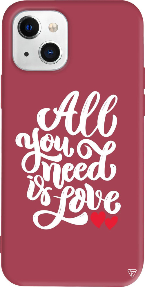 iPhone 15 Uyumlu Bordo Renkli Silikon Need Love Mottolar Koleksiyonu Telefon Kılıfı