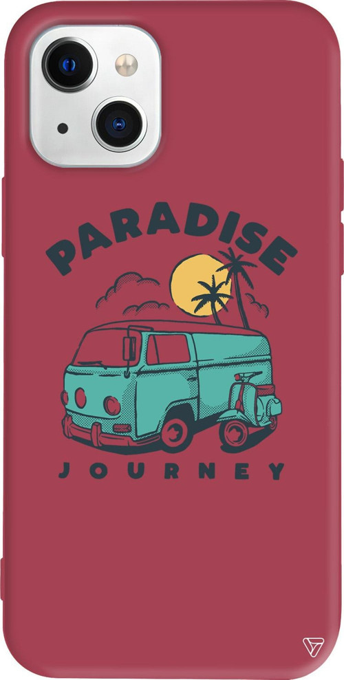 iPhone 15 Uyumlu Bordo Renkli Silikon Paradise Retro Koleksiyonu Telefon Kılıfı