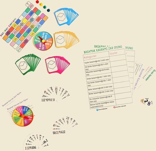 Basamak Kavramı Kutu Oyun Seti 3 Oyun Bir Arada - Matematik 5. sınıf İşlem