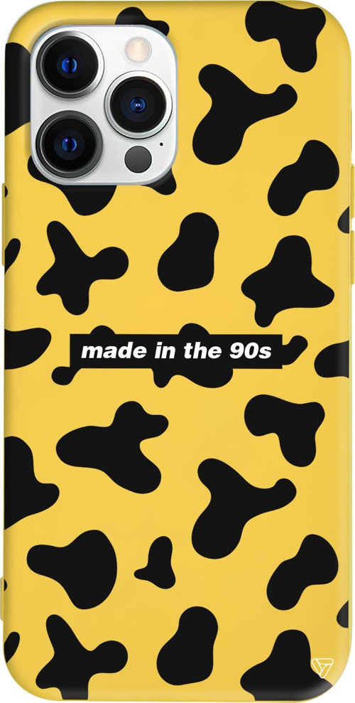 iPhone 15 Pro Uyumlu Sarı Renkli Silikon Made in the 90s Telefon Kılıfı