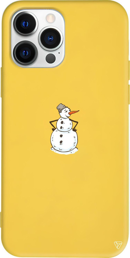 iPhone 15 Pro Uyumlu Sarı Renkli Silikon Snowman Is Bored Telefon Kılıfı