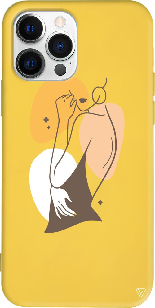iPhone 15 Pro Uyumlu Sarı Renkli Silikon Olivia Telefon Kılıfı