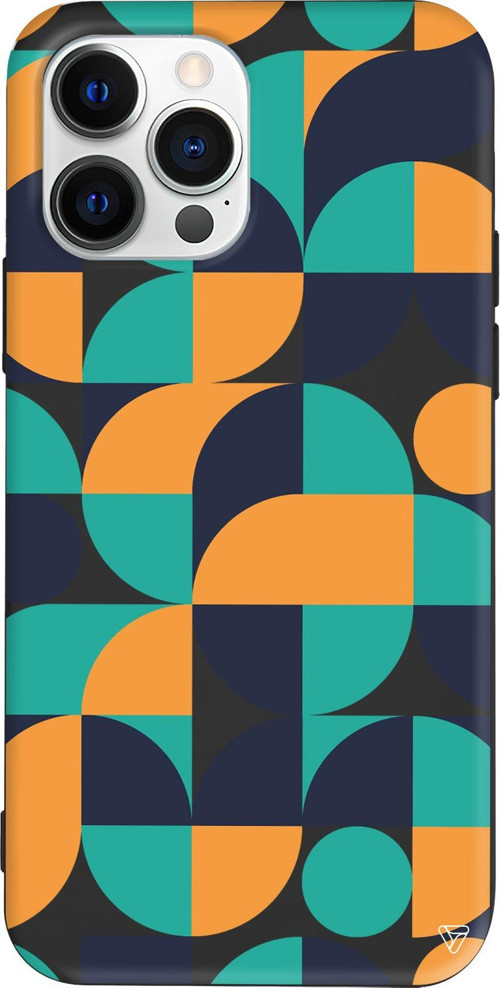 iPhone 15 Pro Uyumlu Siyah Renkli Silikon Abstract Desen 9 Telefon Kılıfı