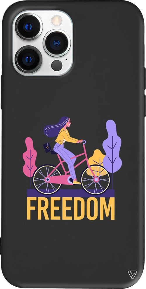iPhone 15 Pro Uyumlu Siyah Renkli Silikon Freedom Telefon Kılıfı