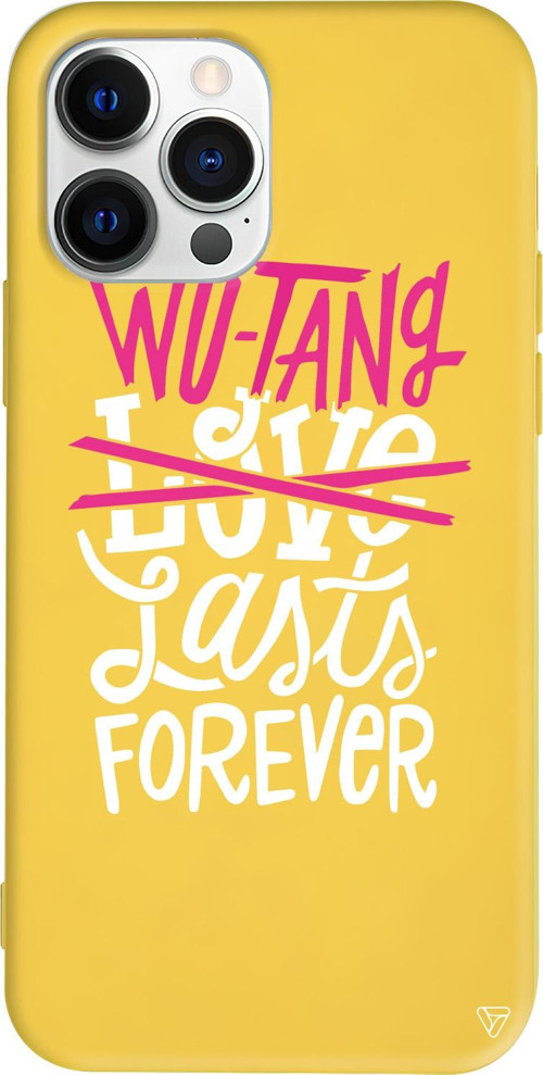 iPhone 15 Pro Uyumlu Sarı Renkli Silikon Wu-Tang Telefon Kılıfı