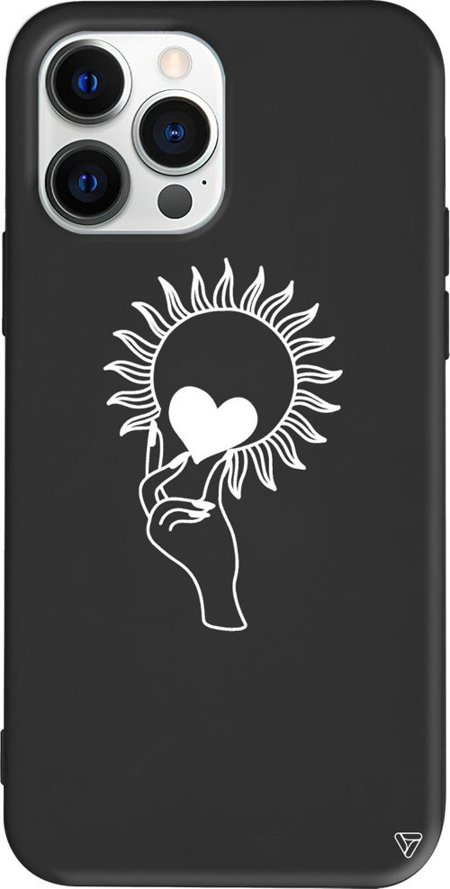 iPhone 15 Pro Uyumlu Siyah Renkli Silikon Keep Heart Telefon Kılıfı