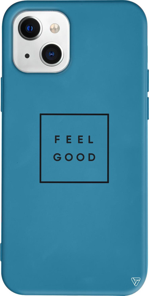iPhone 15 Uyumlu Lacivert Renkli Silikon Feel Good Mottolar Koleksiyonu Telefon Kılıfı