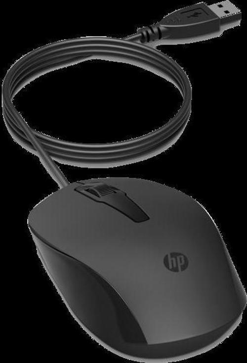 150 240J6AA Siyah Kablolu Optik Kablolu Mouse 1600 DPI Optik Sensörlü