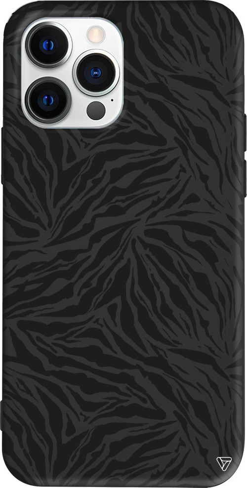 iPhone 15 Pro Uyumlu Siyah Renkli Silikon Leopar Siyah Telefon Kılıfı