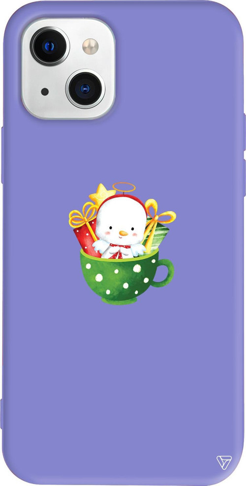iPhone 15 Uyumlu Lila Renkli Silikon A Cup Of Xmas 6 Christmas Koleksiyonu Telefon Kılıfı
