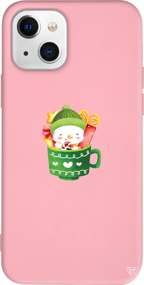 iPhone 15 Uyumlu Pembe Renkli Silikon A Cup Of Xmas 8 Christmas Koleksiyonu Telefon Kılıfı