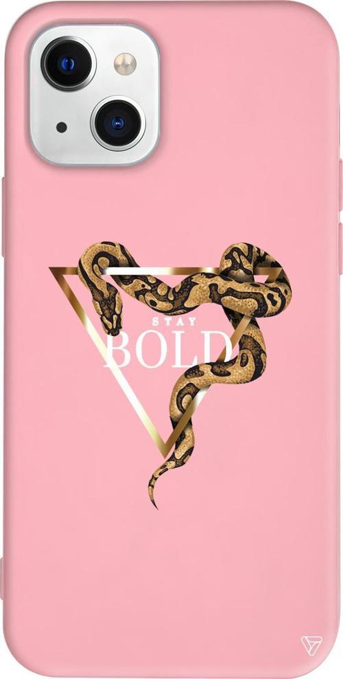 iPhone 15 Uyumlu Pembe Renkli Silikon Bold Yılan Animal Koleksiyonu Telefon Kılıfı