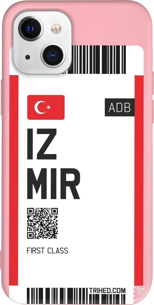 iPhone 15 Uyumlu Pembe Renkli Silikon İzmir Bileti Travel Koleksiyonu Telefon Kılıfı