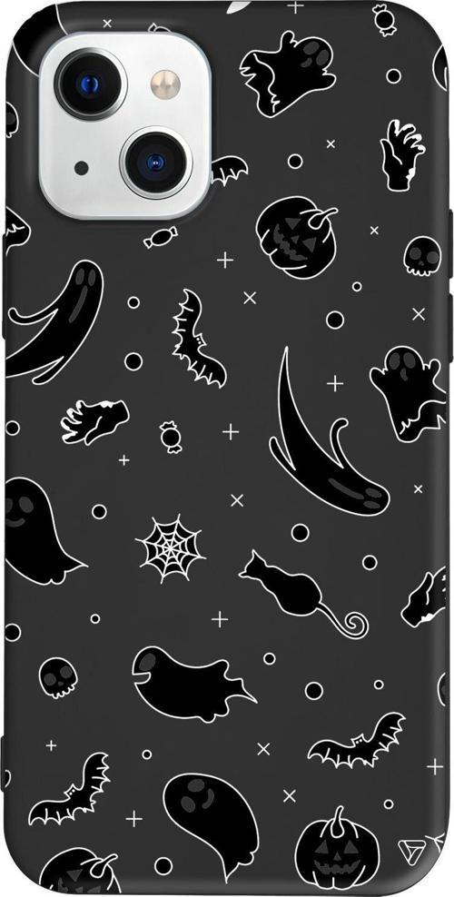 iPhone 15 Uyumlu Siyah Renkli Cadılar Bayramı Halloween Black Telefon Kılıfı