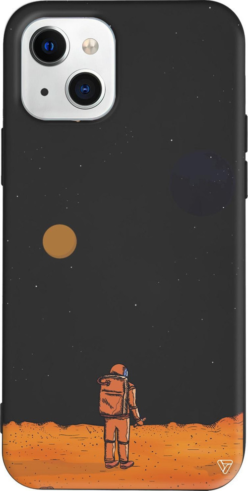 iPhone 15 Uyumlu Siyah Renkli Silikon Mars Space Koleksiyonu Telefon Kılıfı