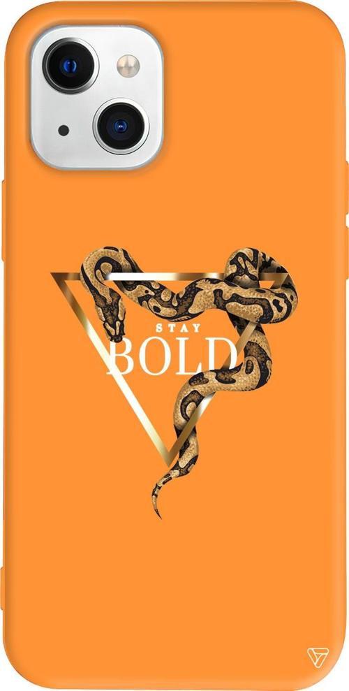 iPhone 15 Uyumlu Turuncu Renkli Silikon Bold Yılan Animal Koleksiyonu Telefon Kılıfı