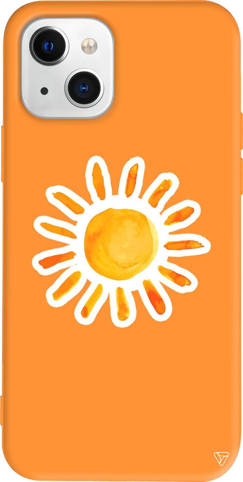 iPhone 15 Uyumlu Turuncu Renkli Silikon Güneş Summer Koleksiyonu Telefon Kılıfı