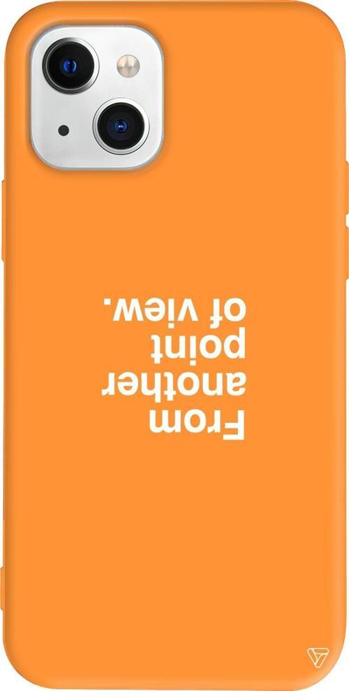 iPhone 15 Uyumlu Turuncu Renkli Silikon Another Point Mottolar Koleksiyonu Telefon Kılıfı