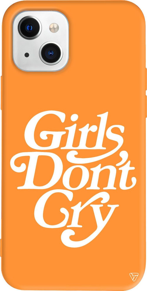 iPhone 15 Uyumlu Turuncu Renkli Silikon Girls Don't Gry Mottolar Koleksiyonu Telefon Kılıfı