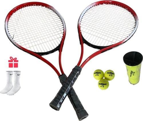 2Li Kort Tenis Yetişkin Raketi Seti Başlangıç Seviye Tenis Raketi Seti+Pro Top