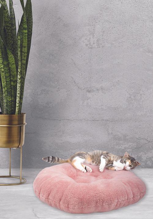 Welsoft & Silikon Dolgulu Köpek Kedi Yatağı Yıkanabilir Yumuşak Peluş Kedi Minderi Uyku Minderi