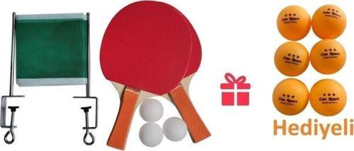Masa Tenis Seti Pinpon Seti 2 Raket 3 Top File Takma Aparatları+ 6 Adet Pinpon Maç Topu