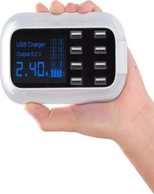 Cd-A19 Doolike Çoklu Usb 8 Port Şarj Doldurma İstasyonu Amper Voltaj Göstergeli