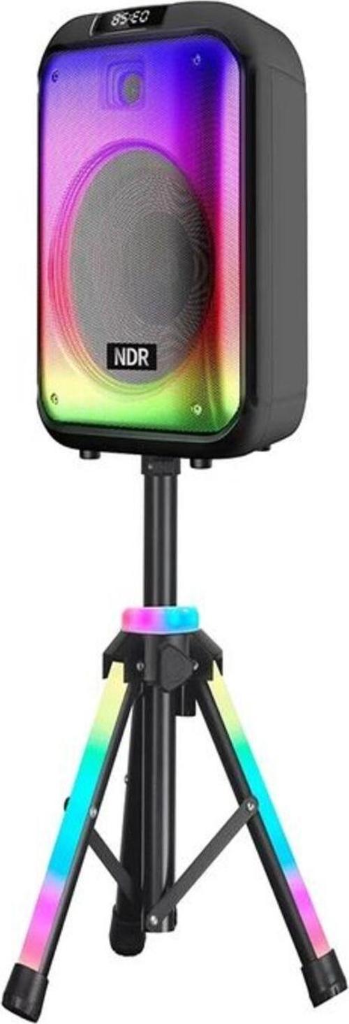 Ndr-102B Full Rgb Işıklı Sahne Ayaklı 12 İnç 40 Watt Taşınabilir Kablosuz Mikrofonlu Ses Sistemi