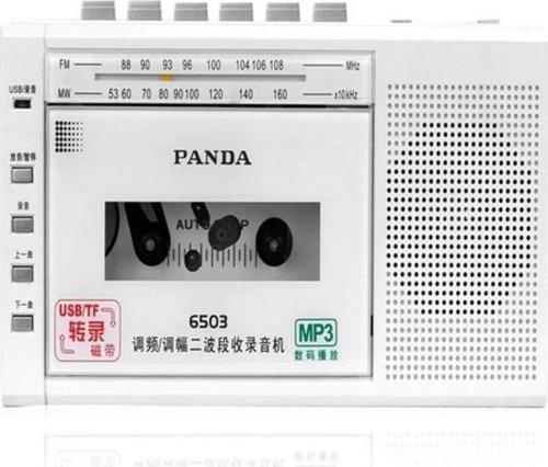 Panda 6503 25W Kaset Çalar Radyo Usb/Tf Kaydedici Bant Mikrofon Çok Fonksiyonlu Müzik Çalar